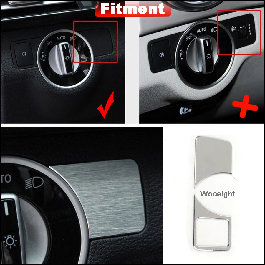 Car Interior Headlight Switch Trim Cover For Mercedes BENZ W212 W218 W166 E CLS ML Class 2012 - 2015 Decorative Aluminium Frame (4)