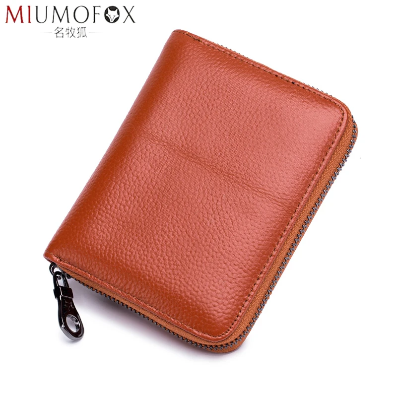 

2019 New Unisex Rfid Blocking Credit Card Holder Women Large Capacity Genuine Leather Coin Purse Versatile Zip Card Case Wallets