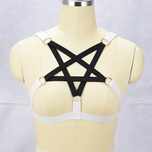 JLX. Жгут сексуальное женское белье Harajuku Готический боди жгут звезды Связывание Белье Красочные жгуты в форме пентаграммы клетка бюстгальтер ручной работы