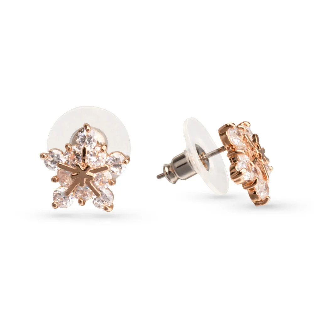 AAA Zirconia Ear Studs Rose Gold Plated Star 12mm | Украшения и аксессуары