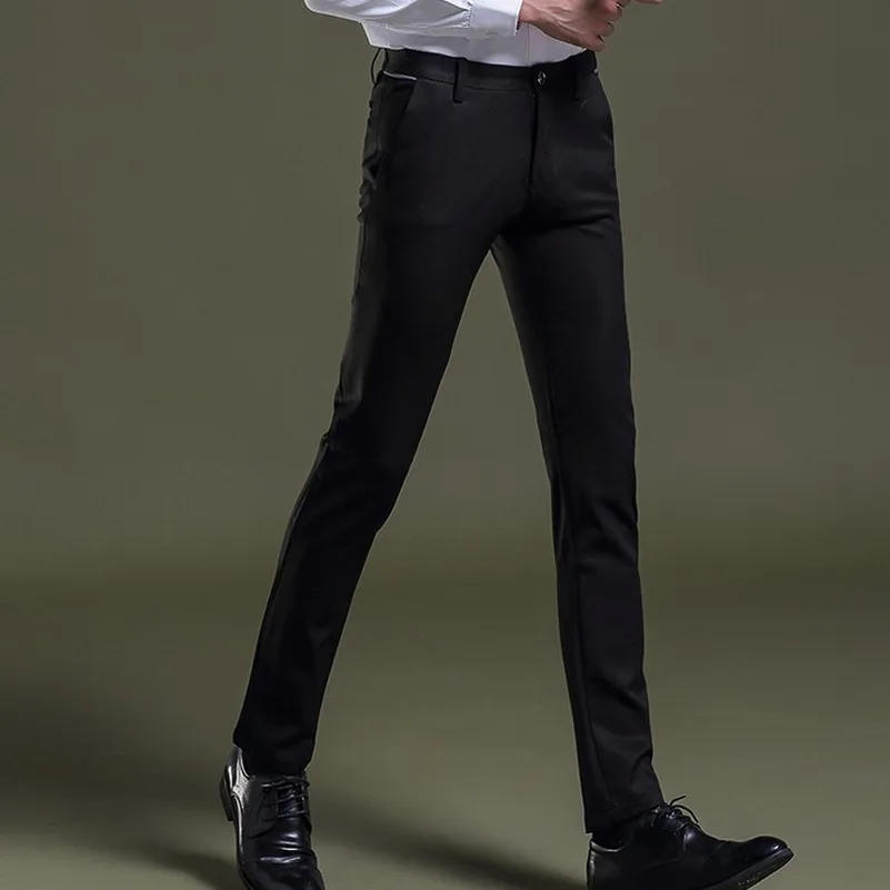 Pantalon Plus Fit Noir Robe D'affaires Stretch Slim Mode Costume Mens Nouvelle Taille 1dwdqY