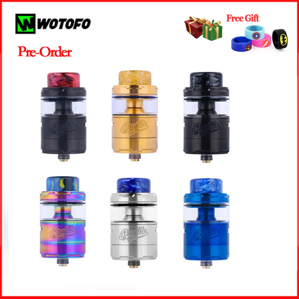 

Original Wotofo Profile Unity RTA Atomizer Vape Tank 25mm 3.5ml/5ml Capacity Top filling Airflow fit 510 Thread E Cigarette Mod