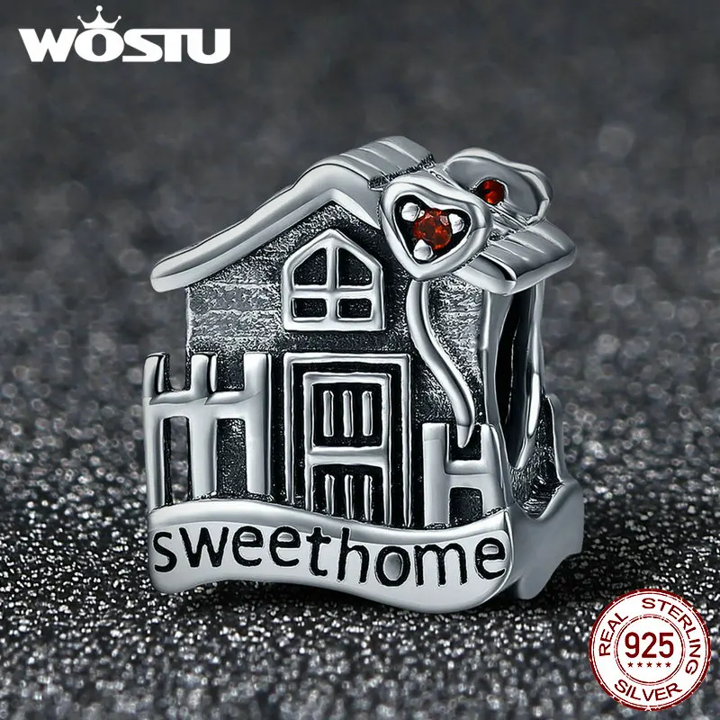 Женский браслет WOSTU из 100% серебра 925 пробы с бусинами для самостоятельного