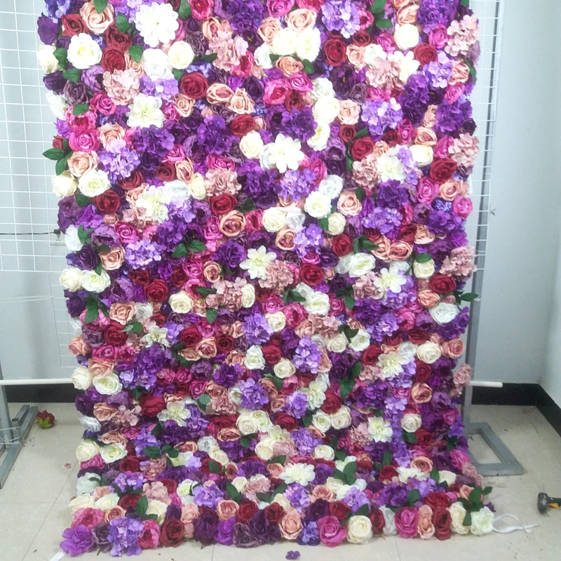 

SPR roll up cloth flower wall 4ft*8ft Artificial wedding occasion backdrop arrangement flowers decorations free shipping