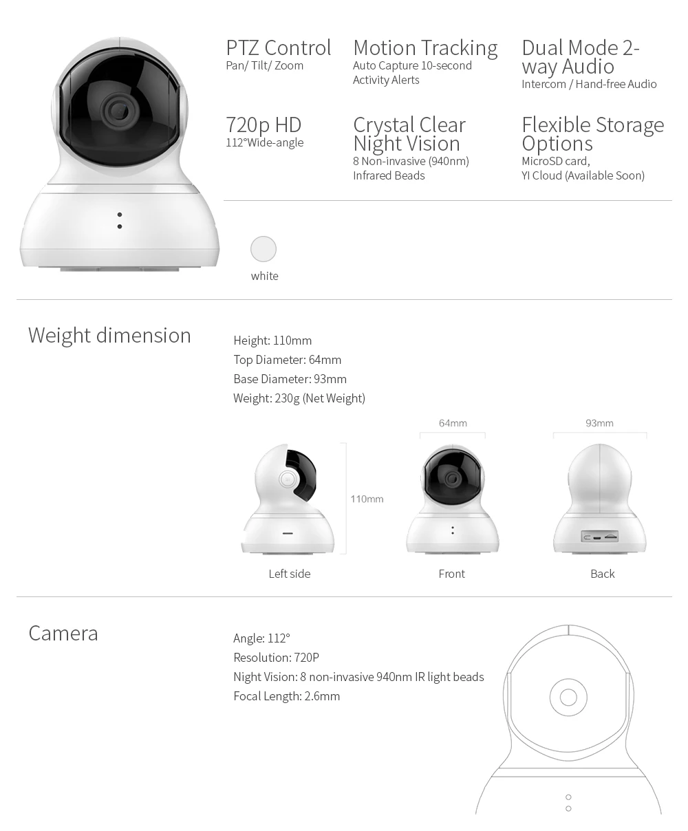 YI Dome Camera 720P HD Official Yi Malaysia NGSH