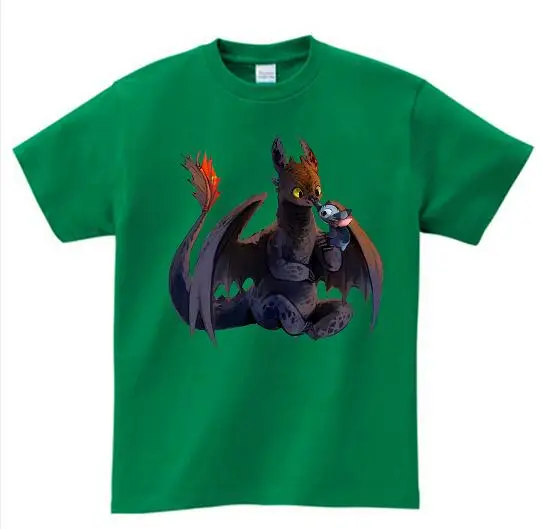 green childreT-shirt Г., лидер продаж, футболка больших размеров Детские милые топы, футболка с героями мультфильмов «Как приручить дракона» летняя одежда новая футболка MJ - Цвет: green childreT-shirt