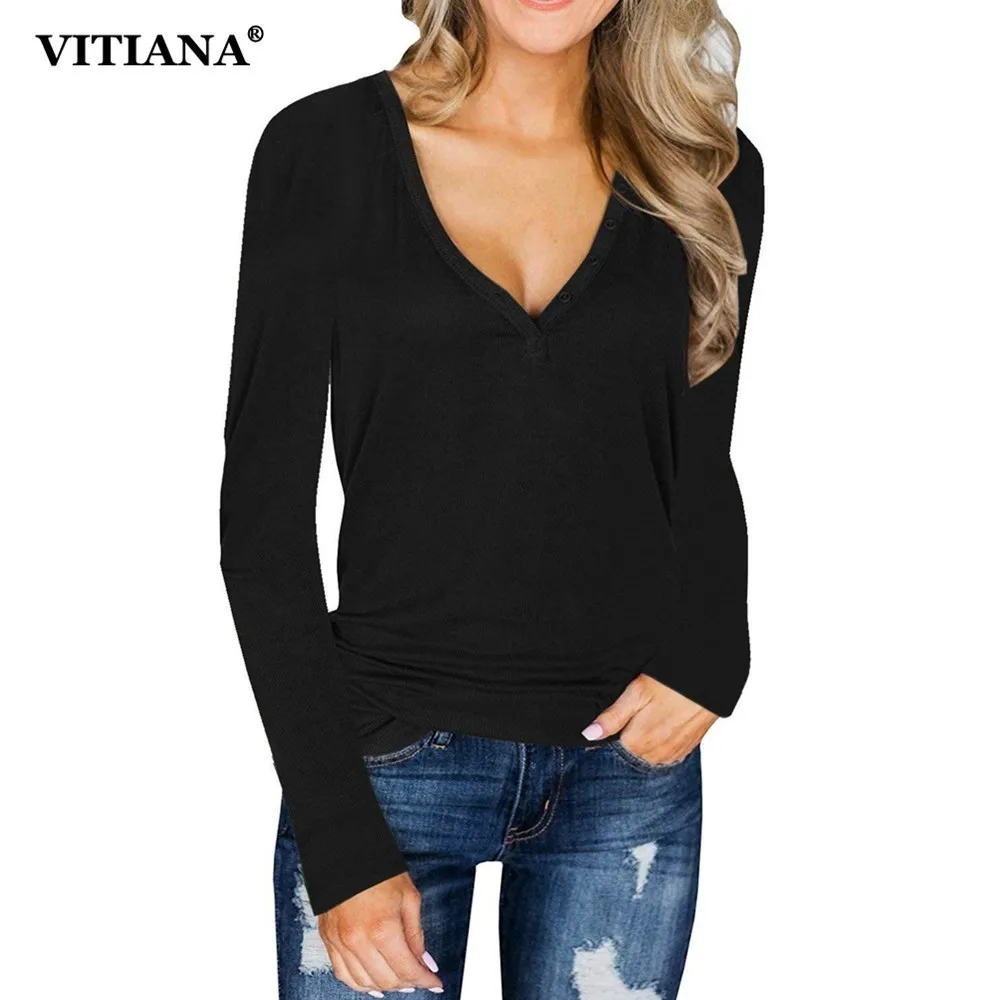 

VITIANA Women Sweater Shirt Tops Ladies 2018 Autumn Winter Long Sleeve Solid Black Gray Elegant Knitted Pullovers Casual Top