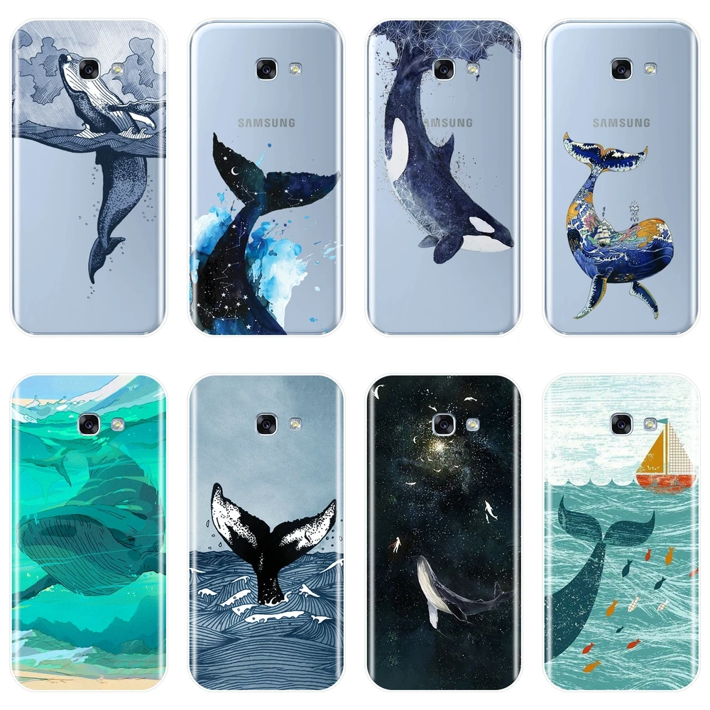 

Soft Phone Case For Samsung Galaxy A6 A7 A8 2018 A3 A5 2016 2017 Whale Fish Silicone Back Cover For Samsung A6 A8 Plus 2018 Case