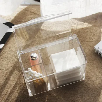 

Transparent Dust-proof Fractional Make-up Cotton Swabs Storage Box Cute Sheep Multi-function Kitchen Sundries Desktop Organizer