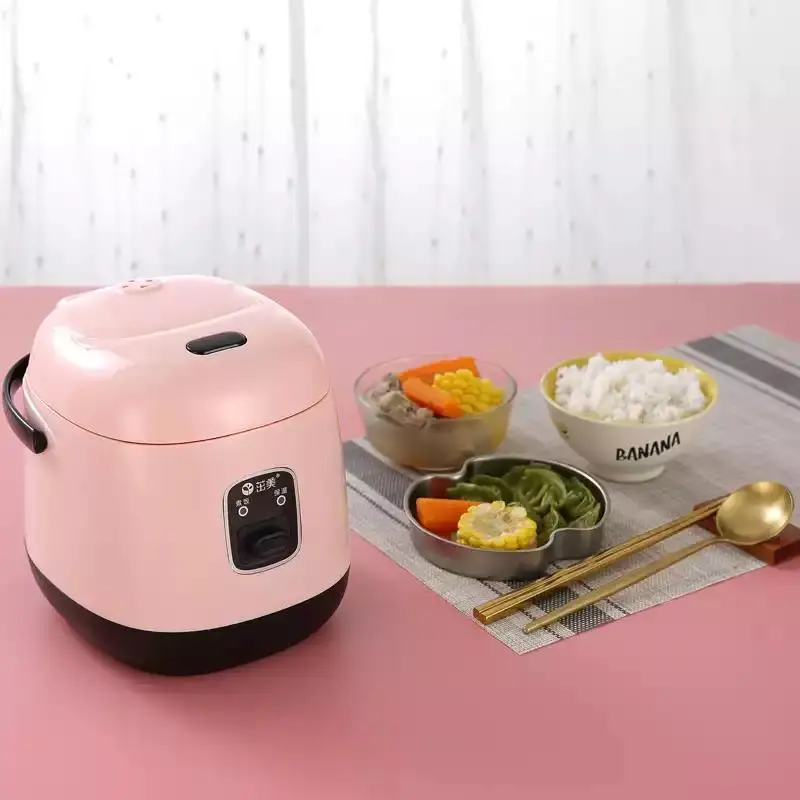 

1.2L mini rice cooker small 2 layers Steamer Multifunction cooking Pot Electric insulation heating cooker 1-2 people