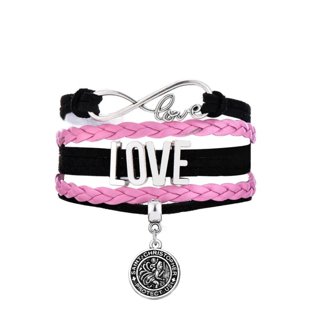 Dawapara Saint Christopher protect us love rope chain bracelet set Dawapara Saint Christopher protect us love rope chain bracelet set