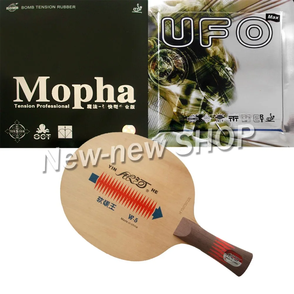 

Pro Table Tennis Ping Pong Combo Paddle Racket Yinhe W-5 + Bomb UFO and Mopha PRO