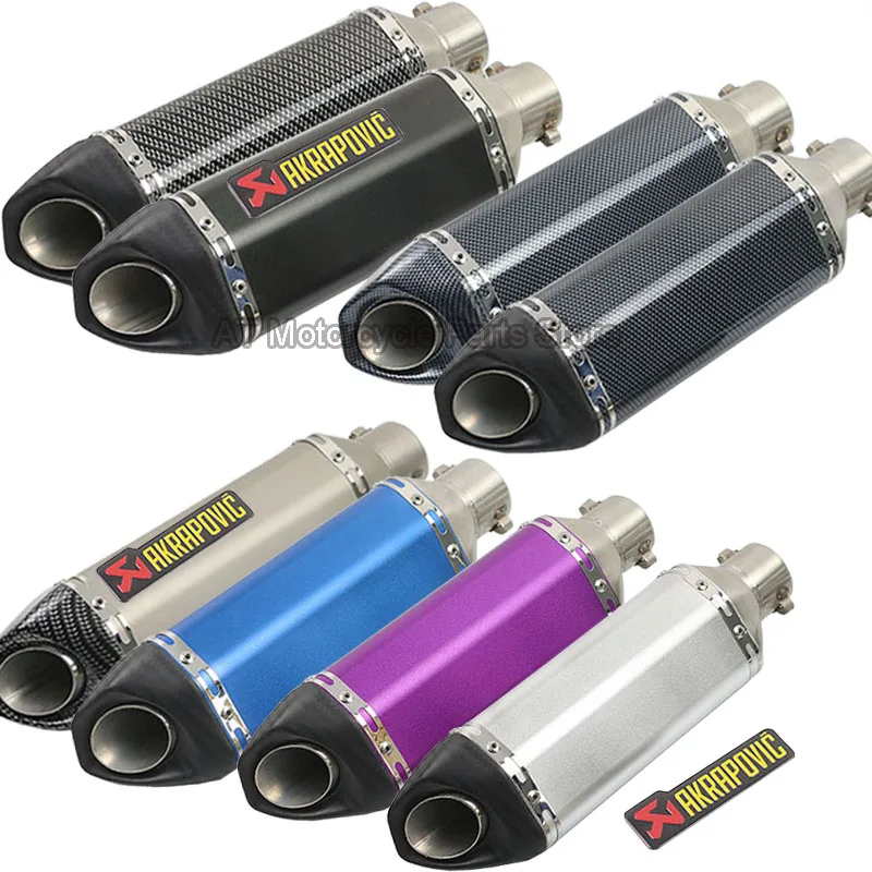 

Universal 51MM Motorcycle Modified Scooter For Akrapovic Exhaust Pipe Titanium Imitation With DB Killer Silencer For Escape Moto