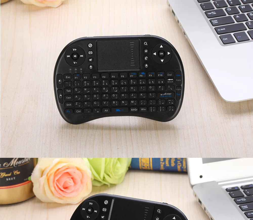 OEM iPazzPort арабский мини-клавиатура 2,4 ГГц Беспроводной клавиатура Air Мышь с тачпадом для Android ТВ коробка, мини-ПК, малина Pi3
