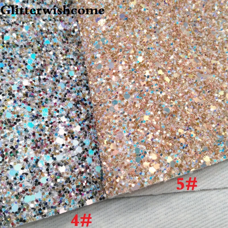 Glitterwishcome 30X134 см мини ролл с эффектом блестящей кожи Ткань Винил для Луки, GM010