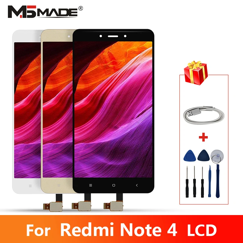 

Original For Xiaomi Redmi Note 4 LCD Touch Screen Digitizer Display Replacement Parts With Frame For Redmi Note4 Display
