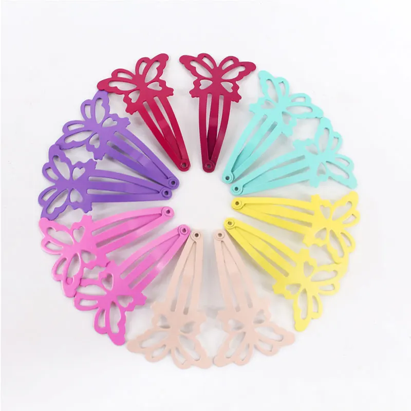 12pcs Butterfly Baby Hair Clips for Girls Kids Hair Accessories Cute Snap Clip Pins Children Women Hairpins Color Metal Barrette