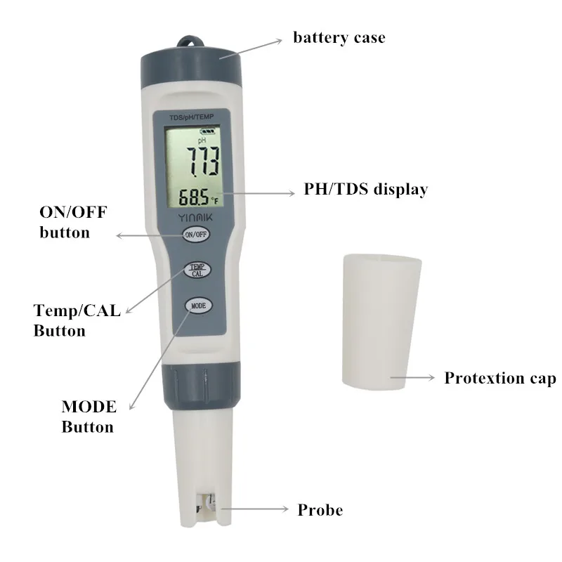 Цифровой тест воды er 3/4 в 1 тест EC/TDS/PH/TEMP контроль качества воды тест er комплект для бассейнов питьевой воды Скидка 40