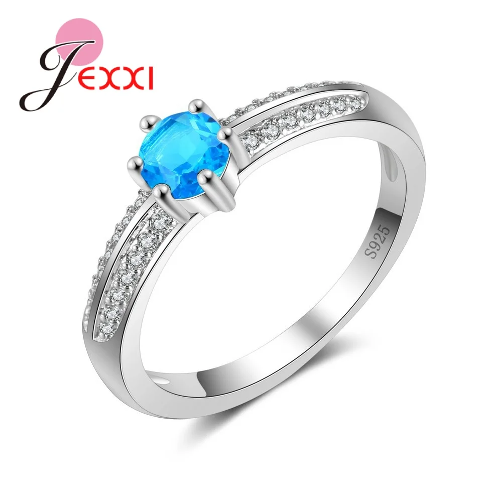 Trendy Pure 925 Sterling Silver Wedding Band Rings Luxury White CZ Cubic Zirconia Engagement Jewelry For Women Men Bijoux | Украшения и