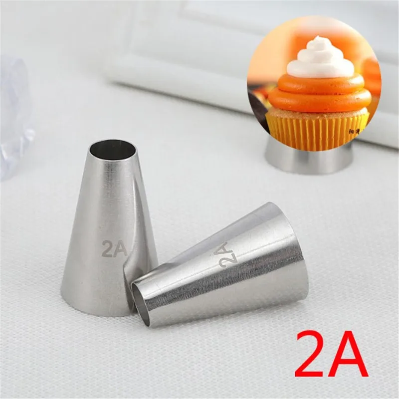 

#2A Round Cake Nozzles Pastry Tips Cup Cake Cream Decorating Tool Stainless Steel Cupcake Cookie Piping Nozzle DIY Macaroon