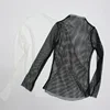 Women Fishnet Mesh See-through Black shirts Female Harajuku Sexy Long Sleeve Tee Tops ► Photo 2/6