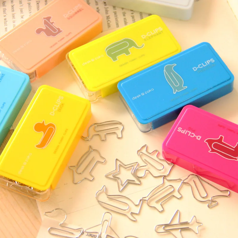 

12pcs/pkg cartoon kawaii animals paper clips memo clip clamp Cherry blossom creative metal paperclips office supplies