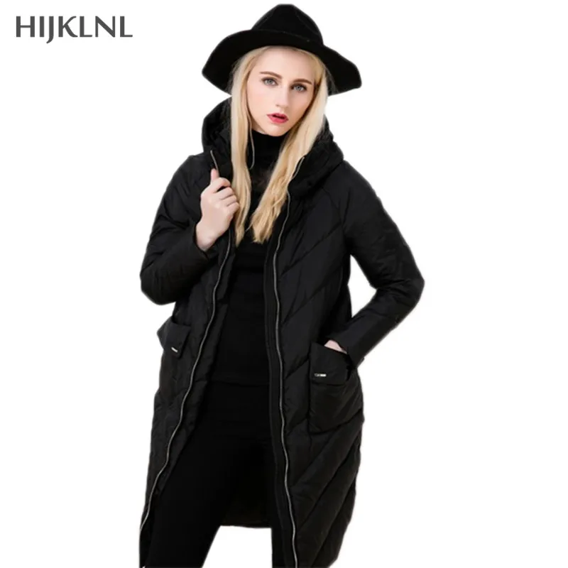 HIJKLNL High end Down Jacket Women European and American Parkas 2019
