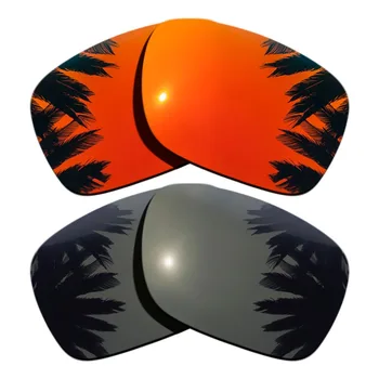 

(Orange Red Mirrored Coating+Black) 2-Pairs Polarized Replacement Lenses for Holbrook Frame 100% UVA & UVB Protection