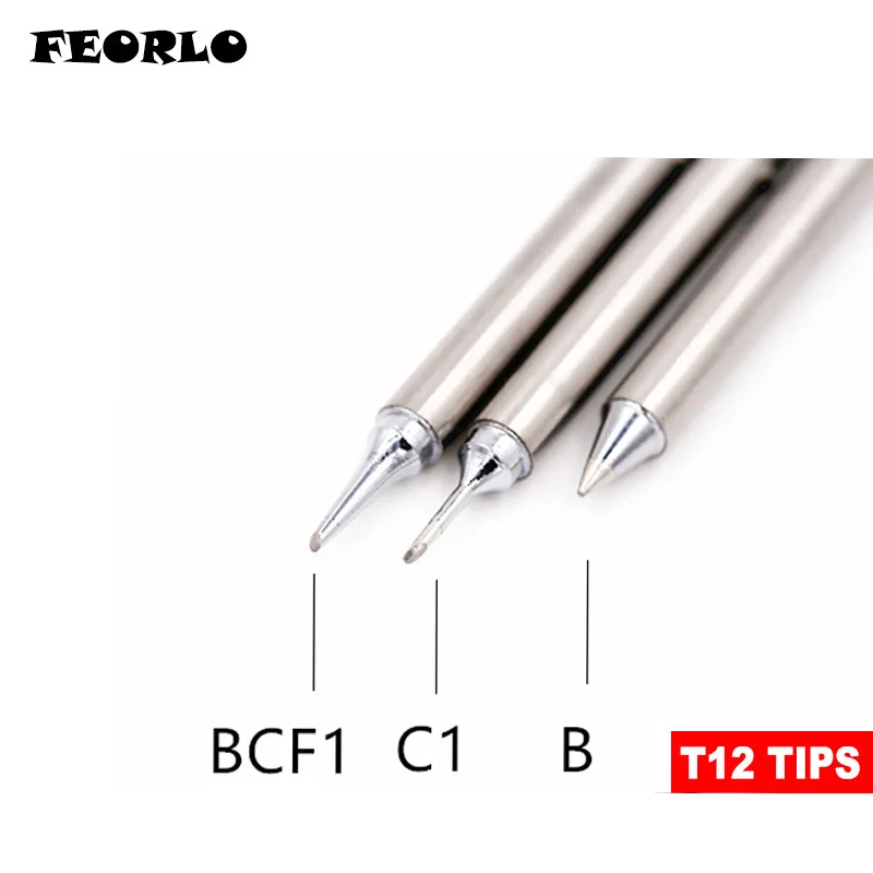 FEORLO 1 шт. ПАЯЛЬНЫЕ НАКОНЕЧНИКИ T12-I B K IL B2 BL BC2 BC1 D08 D12 D16 D24 C1 C2 для паяльных наконечников с припой HAKKO