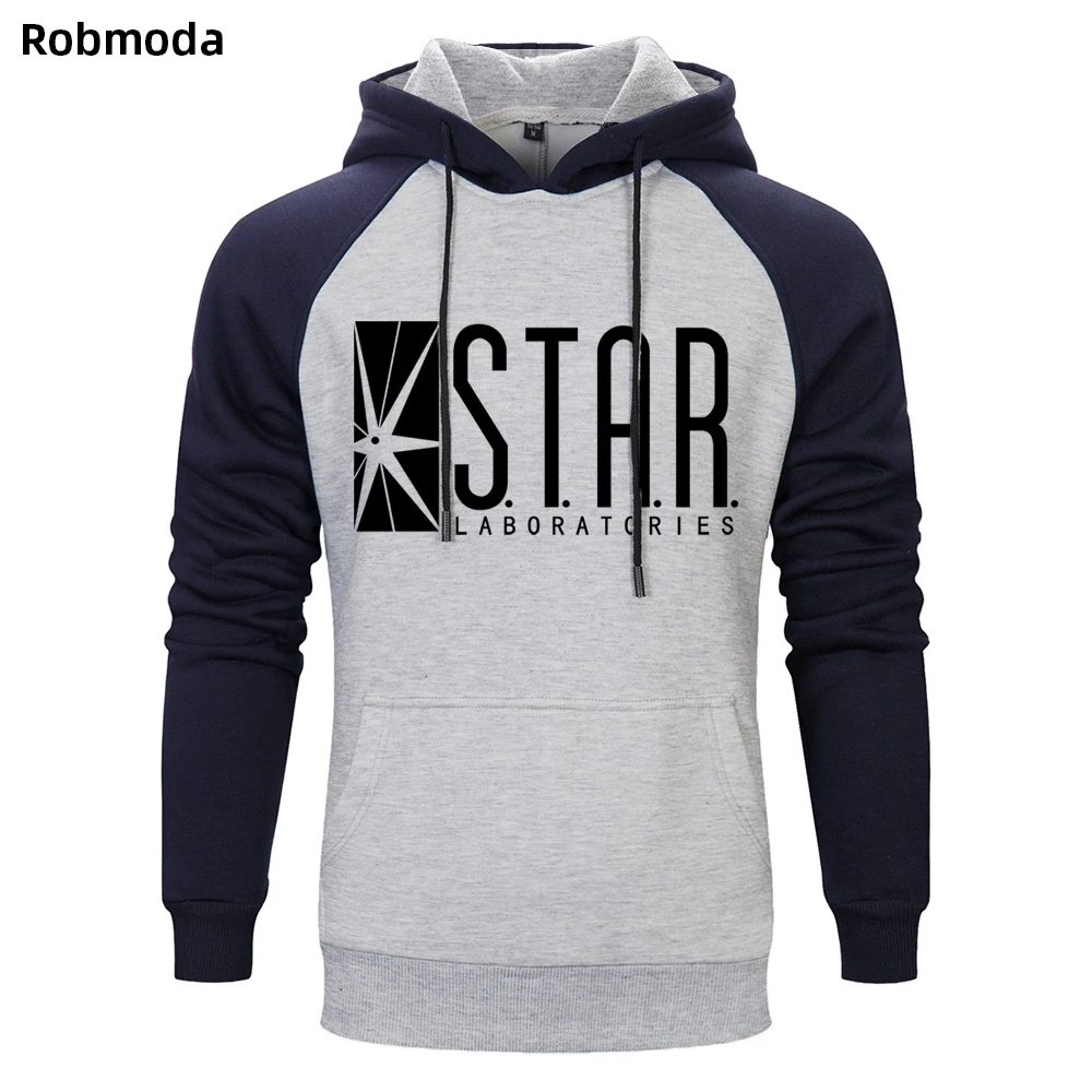 

STAR S.T.A.R.labs Printed Fashion Casual Hoody For Men 2019 Autumn Sweatshirts Raglan Hoodie Hoodies Men's Sportswear Pullover