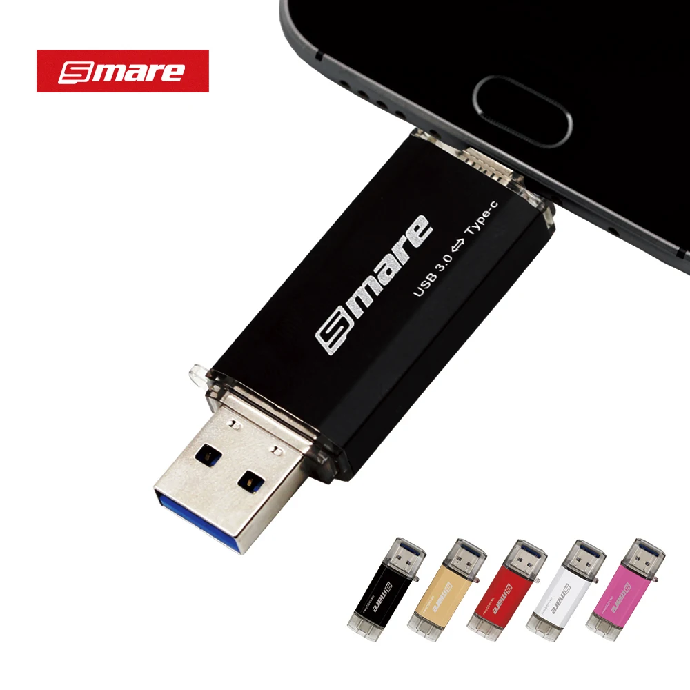 Smare Тип-C OTG USB 3,0 Flash Drive 64 ГБ 32 ГБ 16 ГБ накопитель смартфон памяти мини USB Stick Тип-C 3,1 двойной разъем