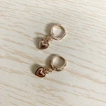 WTLTC простые Висячие серьги-кольца Huggie в форме сердца для женщин минималистичный мини спиральный для хряща Изящные маленькие серьги-обручи