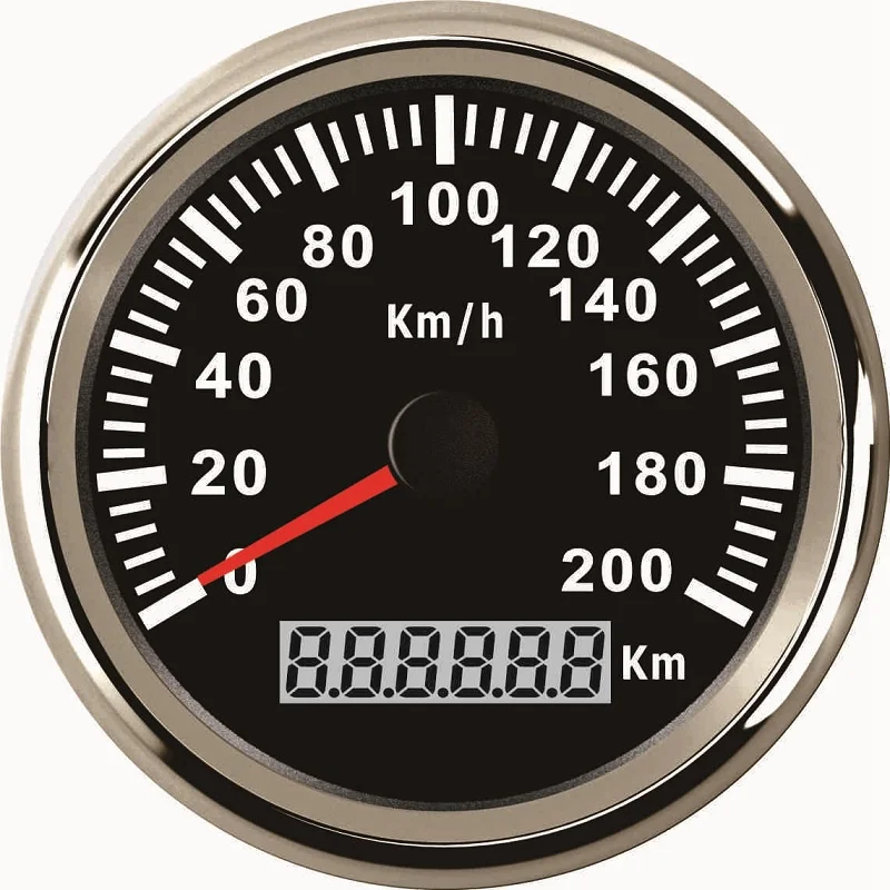 Универсальный 85 мм Спидометр Одометр Speedo Калибр 200 км/ч для автомобиля Грузовик Мотор Авто с подсветкой 12 в 24 В(импульсный сигнал - Цвет: BS