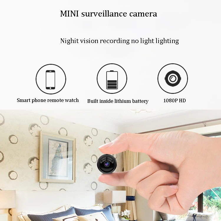 Универсальный Магнитный Адсорбция WI-FI Мини безопасности Remote Monitor Камера Широкий формат HD 1080 P Детектор движения ИК Ночное видение H.264