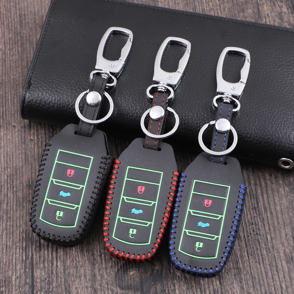 

Luminous Leather Shell Case Key Cover Case For Changan Eado CS35 Raeton CS15 V3 V5 V7 Key Keychain Car styling Car Accessories