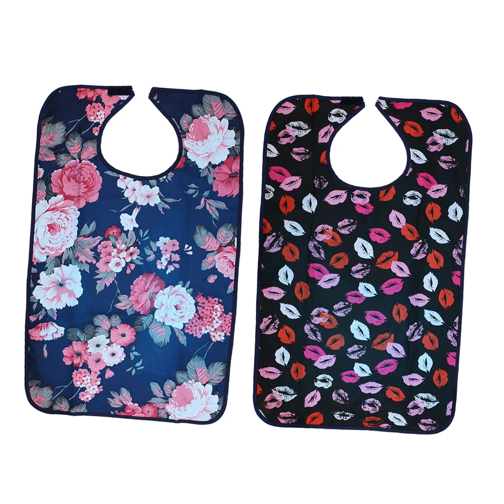 2pcs Reusable Waterproof Eating Bib Adult Mealtime Clothing Protector Disability Dining Patient Aid Aprons