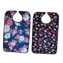 2pcs Reusable Waterproof Eating Bib Adult Mealtime Clothing Protector Disability Dining Patient Aid Aprons
