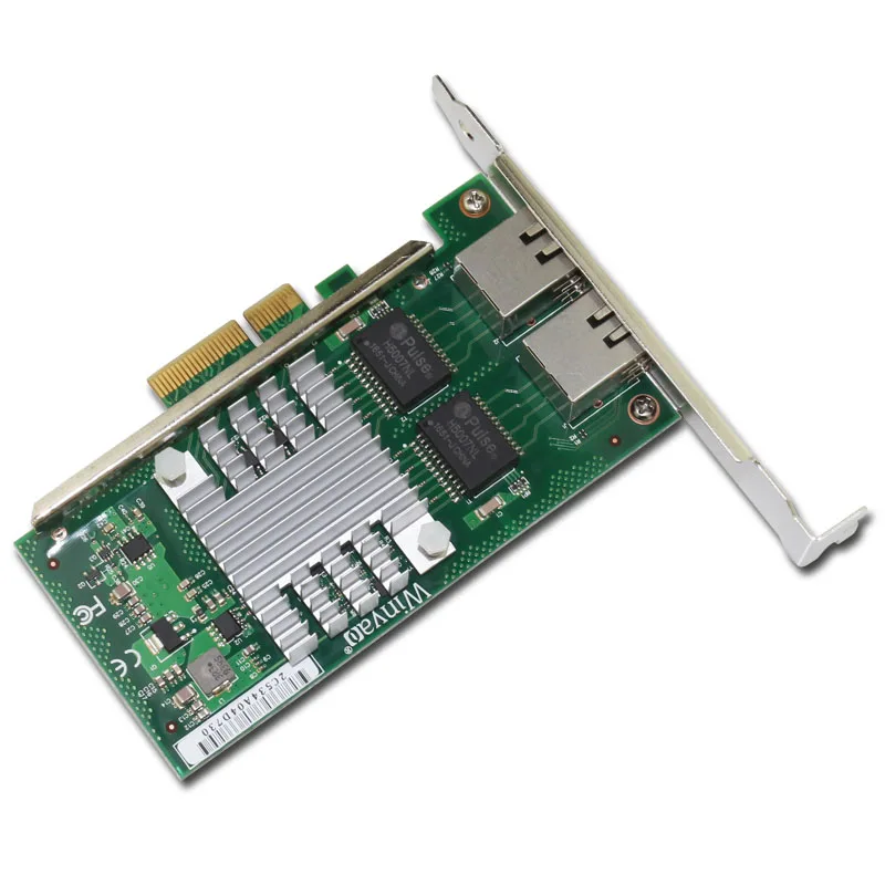 Winyao WYI350-T2V2 PCI-E X4 RJ45 сервер двухпортовый Gigabit Ethernet 10/100/1000 Мбит/с сетевой интерфейс карты для i350-T2 NIC