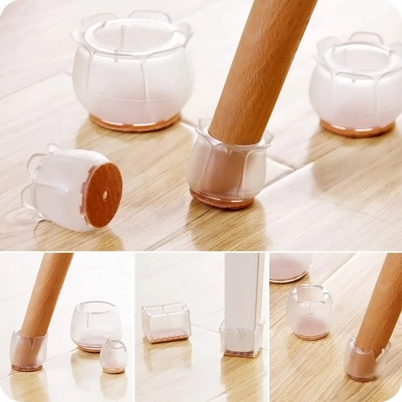 

10pcs Silicone Rectangle Square Round Chair Leg Caps Feet Pads Furniture Table Covers Wood Floor Protectors HYD88