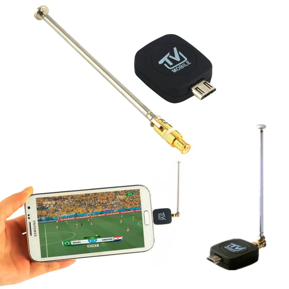 1 шт. USB Mini Micro DVB-T вход цифровое мобильное телевидение тюнер приемник для Android 4,1-5,0 EPG Поддержка HD ТВ приема