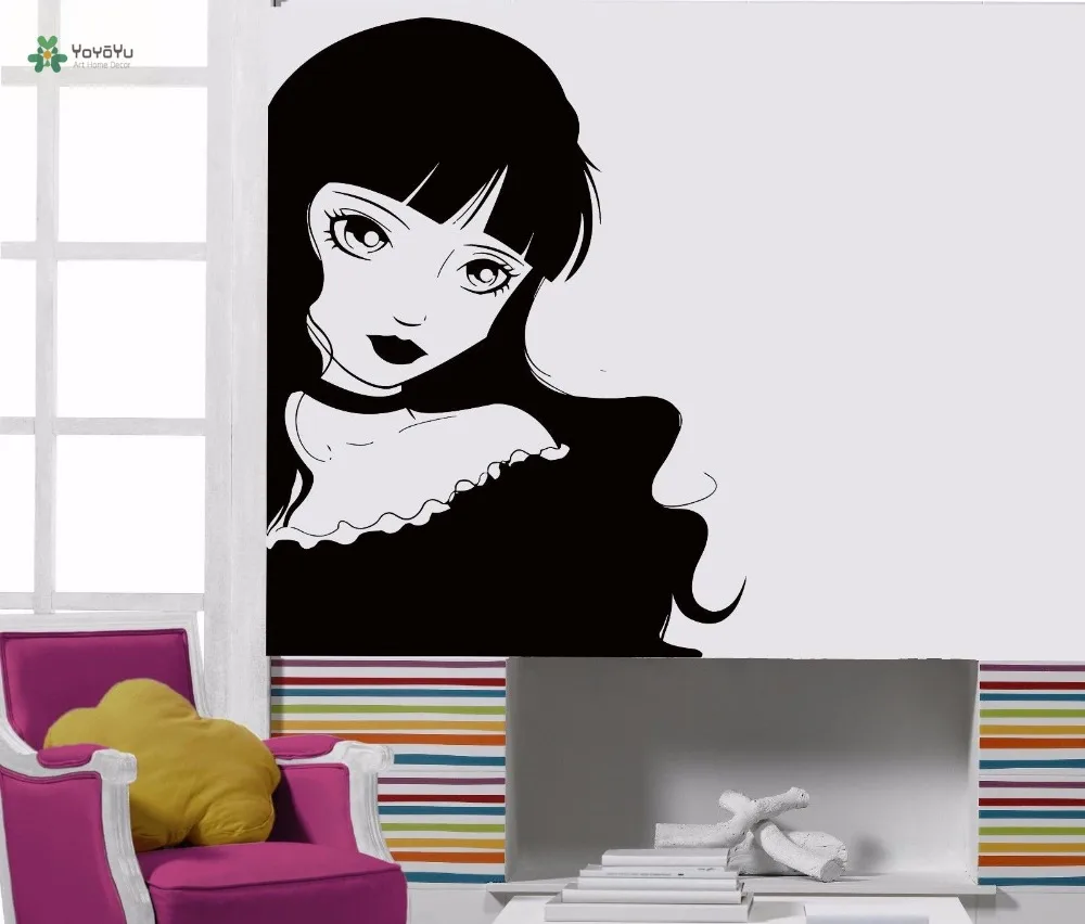 

YOYOYU Vinyl Wall Decal Lolita Girl Gothic Sexy Cartoon Teens Room Interior Art Muraux Decoration Stickers FD115
