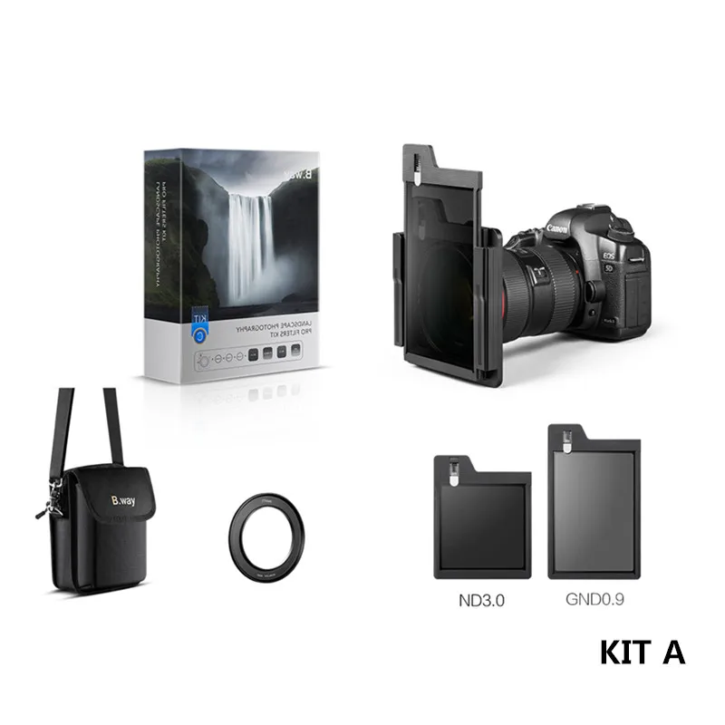 

B.way New Patented Design Camera Square Filter KIT A including S-ONE HOLDER /CPL / GND 0.9 SOFT / ND 3.0(1000)