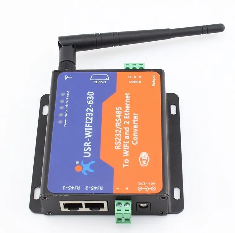 [USR-WI-FI 232-630] Последовательный RS232/RS485 к WI-FI сервер с 2-х канальный RJ45 | Электроника