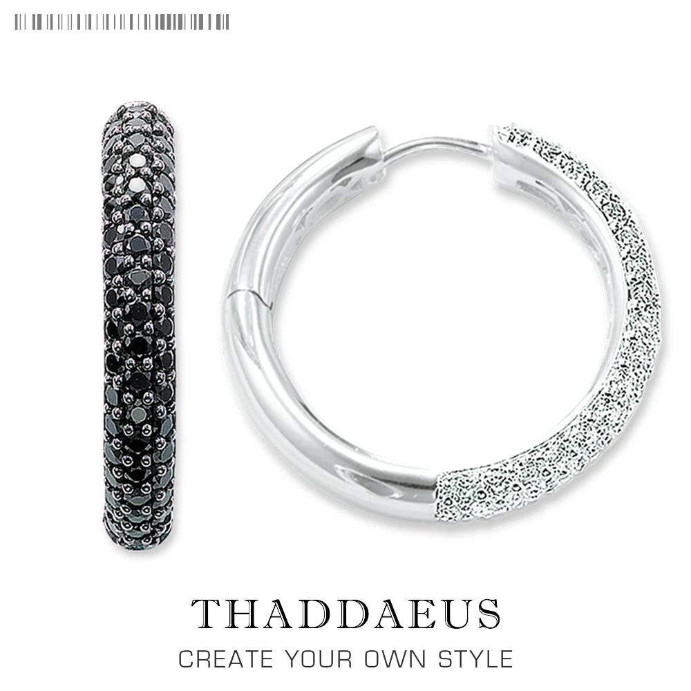 Cena Zawiasach Hoop Creole Pave kolczyk, Thomas Style Glam moda dobra biżuteria dla kobiet, 2017 Brand New Ts prezent w 925 srebro