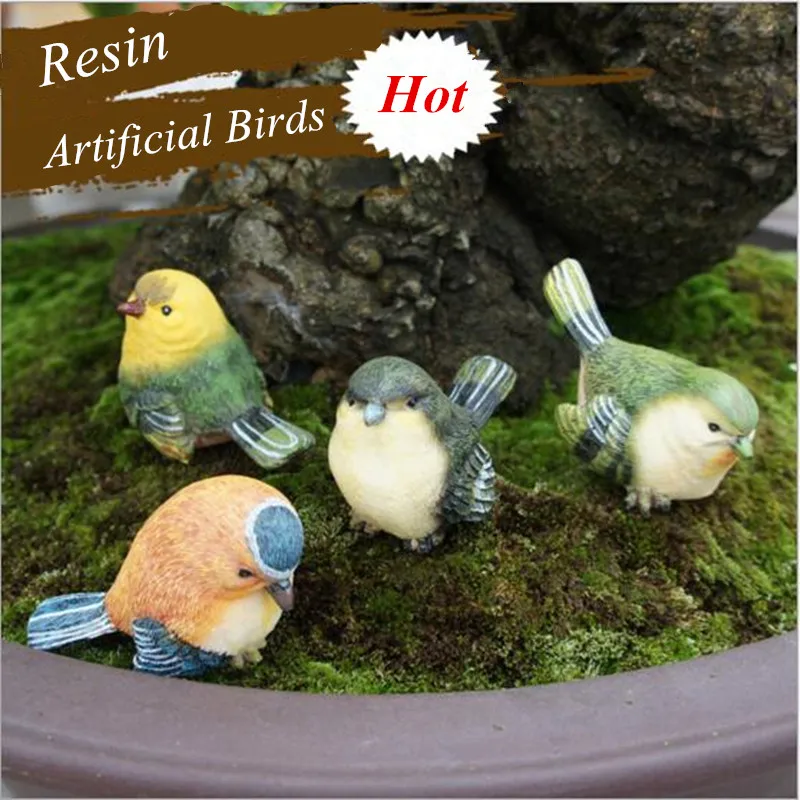 Us 12 03 6 Off 4pcs Set Diy Micro Pot Plant Decoration Artificial Birds Doll Small Bird Landscape Bonsai Plant Garden Ornament And Decorations In