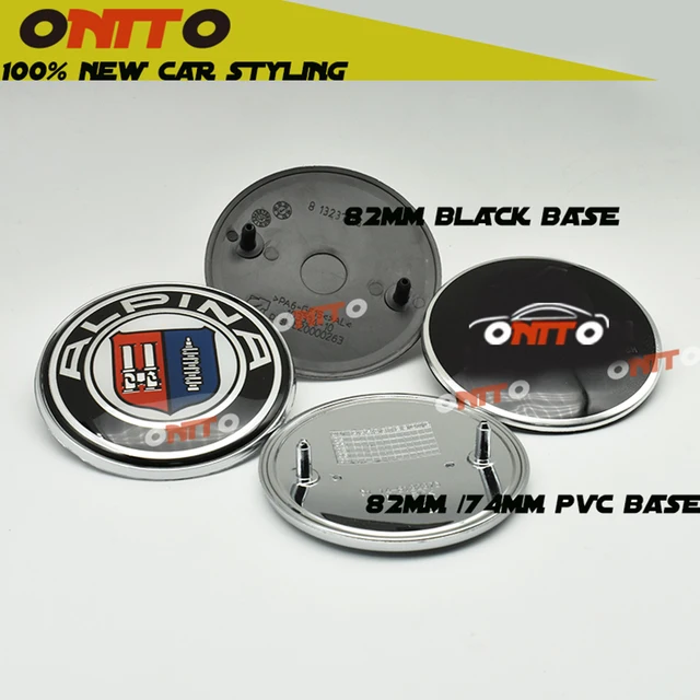 2pc 82mm 74mm Front Hood Badge Emblem Rear Trunk Logo