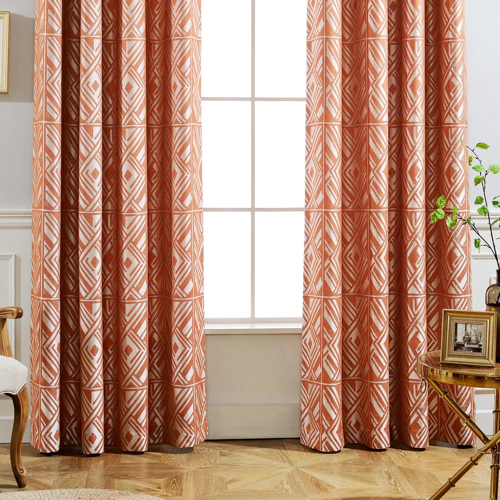 GIGIZAZA Zimt Moderne Jacquard Black Out Orange Vorhänge für ... GIGIZAZA Zimt Moderne Jacquard Black Out Orange Vorhänge für ...
