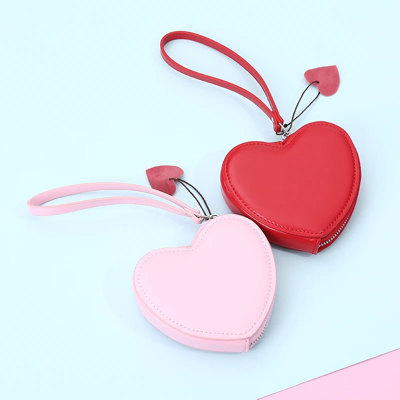 

Bentoy Small Wallet For Women Red Heart Organizer Coin Purse Fashion Leather Mini Clutch Bag Cute Student Money Purse