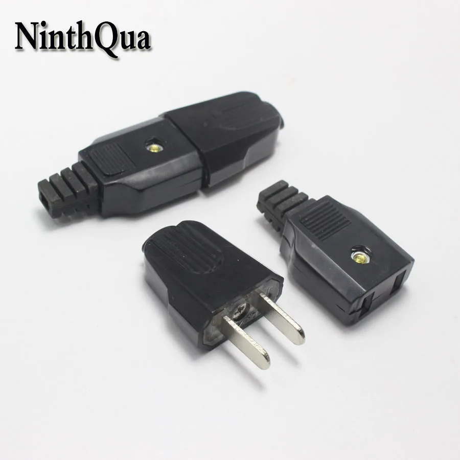 

5Pair AC Black 10A 250V 2pin Male Female Electrical Plug Socket Jack for Extended Power Cord Connector