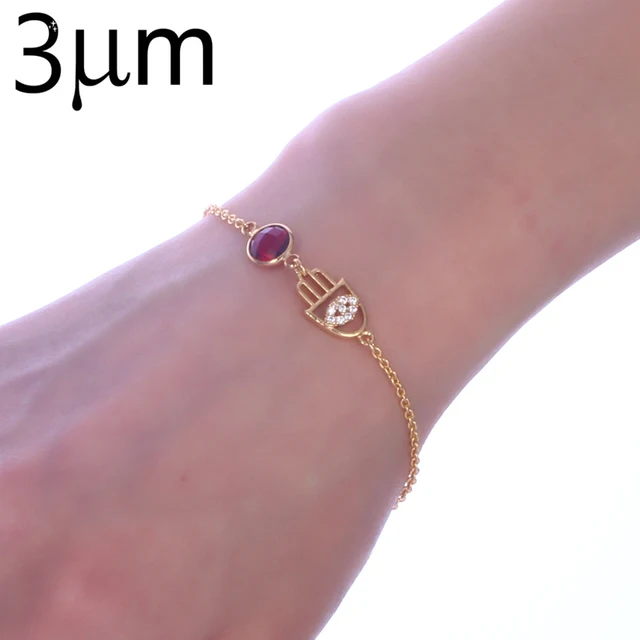 3um Hamsa Hand Bracelet Custom Personalized 12 Month Birthstone 3um Hamsa Hand Bracelet Custom Personalized 12 Month Birthstone Charm For Women Mother Birthday Gift